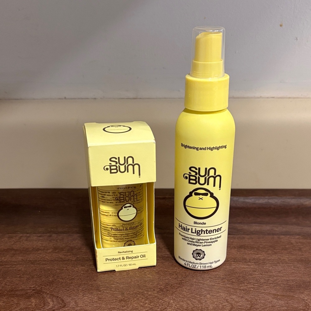 Sun Bum Blonde Hair Lightener and Repair Oil Set - Yellow
